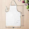 Picture of Wealuxe Professional White Bib Aprons | 32x28 Inch | White | 2 Pack