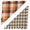 Picture of Fall Dog Bandana - Set of 2 Washable Reversible Square Plaid Pet Kerchief Scarf for Halloween