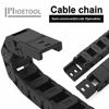 Picture of LMioEtool R28/38 15mm x 20mm(Inner H x Inner W) Black Plastic Cable Wire Carrier Drag Chain 1M Length for CNC, with End Connectors - Semi Enclosed Type (Inner Side openable)