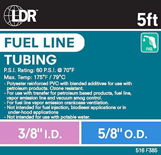 Picture of LDR Industries 516F385 5' Bag Fuel Line, 3/8"