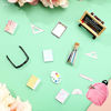 Picture of 8 Pieces Doll School Supplies Mini School Supplies Includes Mini Doll Backpack Glasses Blackboard Miniature Books Palette Paper Clipboard Pencil Doll Rulers Doll Accessories (Chic Style)