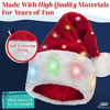 Picture of Funny Light Up Santa Hat for Adults [1 Hat] with 20 Blinking Color-changing Light up LED Lights - Soft Plush Faux Fur for Light up Christmas Hat for Adults and Kids (1 Hat)