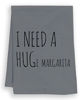 Picture of I Need a HUGe Margarita, Funny Flour Sack Kitchen Towel, Sweet Housewarming Gift, Farmhouse Kitchen Decor, White or Gray (Gray)