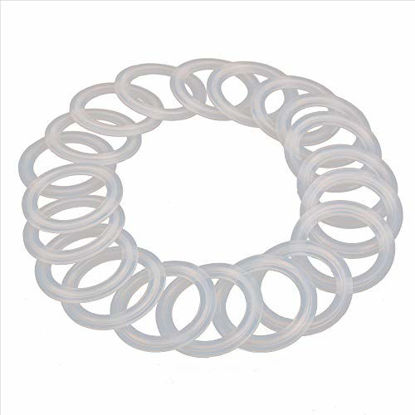 Picture of HODEE 20 PCS Sanitary Triclamp Tri Clamp Silicone Gasket 1.5" 1.5 inchOD: 50.5mm, ID: 35.1mm Dairy Brewing TRI Clover 1-1/2 Triclover Clear Transparent Silicone Gasket