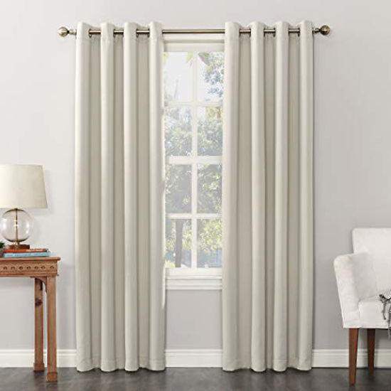 Picture of Sun Zero Easton Blackout Energy Efficient Grommet Curtain Panel, 54" x 63", Pearl Off-White