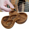 Picture of Guitar Picks Case Plectrum Box with 3 Pcs Guitar Pick,Wood Guitar Pick Box for Guitar Picks Storage