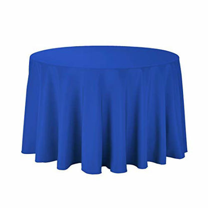 Picture of Craft And Party Premium Polyester Tablecloth - 108" Round Royal Blue Tablecloth for Wedding, Restaurant or Banquet