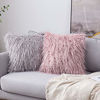 Picture of MIULEE Pack of 2 Decorative Throw Pillow Covers Faux Fur Fluffy New Luxury Series Style Square Cases for Couch Cushion Sofa Bedroom 18 x 18 Blush Pink