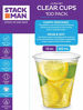 Picture of Stack Man [100 Pack - 12 oz.] Clear Disposable Plastic Cups PET Crystal Clear Disposable 12oz Plastic Cups