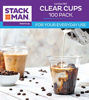 Picture of Stack Man [100 Pack - 12 oz.] Clear Disposable Plastic Cups PET Crystal Clear Disposable 12oz Plastic Cups