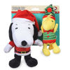 Picture of Peanuts Snoopy Tangled in Holiday Lights & Woodstock Sweater Holiday Dog Toy Set 2 Pack | Snoopy & Woodstock Plush Squeaky Dog Toys | Peanuts Comics Dog Chew Toys to Add to Dog Christmas Stocking