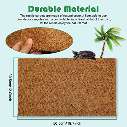 Picture of BWOGUE Reptile Carpet Natural Coconut Fiber Tortoise Lizard Mat,3 Pack Pet Terrarium Liner for Lizard Snakes Chamelon Geckos Turtle Bedding Mat Reptile Supplies