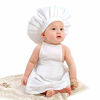 Picture of M&G House Baby White Chef Costume Photography Prop Baby Uniform Costume Lace Apron Photo Props Outfits Hat + Apron Outfit(Lace, Fits 0-6 Months)