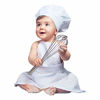 Picture of M&G House Baby White Chef Costume Photography Prop Baby Uniform Costume Lace Apron Photo Props Outfits Hat + Apron Outfit(Lace, Fits 0-6 Months)