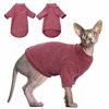 Picture of DENTRUN Sphynx Hairless Cats Shirt, Pullover Kitten T-Shirts with Sleeves, Breathable Cat Wear Turtleneck Sweater, Adorable Hairless Cat's Clothes Vest Pajamas Jumpsuit for All Season