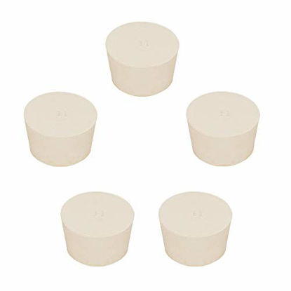 Picture of StonyLab Solid Rubber Stoppers, 5-Pack 11# White Tapered Lab Seal Rubber Stoppers