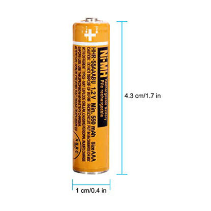 Picture of NI-MH AAA Rechargeable Battery 1.2V 550mah 8-Pack AAA Batteries for Panasonic Cordless Phones, Remote Controls, Electronics