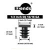 Picture of EZends 1/2 Inch Square Plastic End Plug, for Square tubing (50)