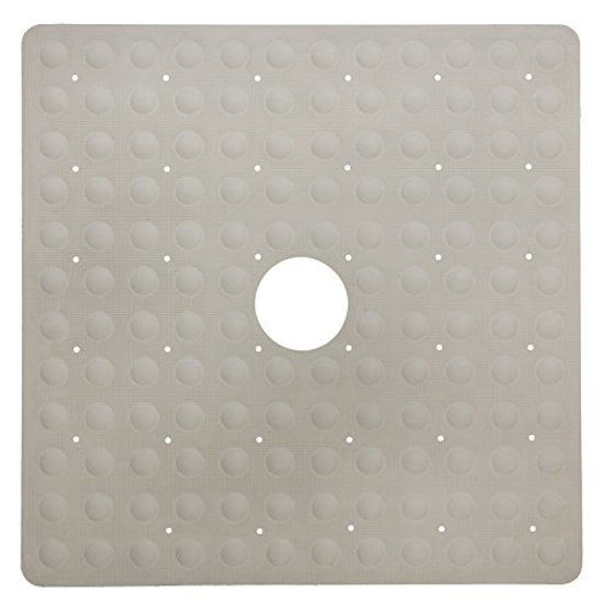 Picture of SlipX Solutions Tan Square Rubber Safety Shower Mat with Microban Antimicrobial Product Protection, Reliable Slip-Resistance in Shower Stalls (21 Inch Sides, Mildew Resistant, 140 Suction Cups)