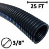 Picture of Electriduct 3/8" Flame Retardant Polypropylene Split Wire Loom Tubing Corrugated Conduit - 25 Feet - Black