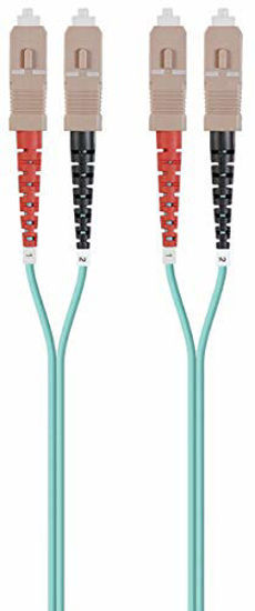 Picture of Monoprice OM3 Fiber Optic Cable - 5M (Meter) - SC/UPC-SC/UPC, Multi Mode, Duplex, 50/125 Type, 2.0mm, PVC