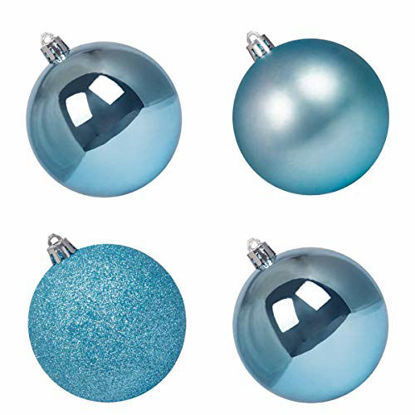 Picture of GameXcel Christmas Balls Ornaments for Xmas Tree - Shatterproof Christmas Tree Decorations Large Hanging Ball Sky Blue 4.0" x 4 Pack