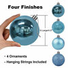 Picture of GameXcel Christmas Balls Ornaments for Xmas Tree - Shatterproof Christmas Tree Decorations Large Hanging Ball Sky Blue 4.0" x 4 Pack