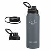 Picture of STACEGEELE Insulated Vacuum Water Bottle with Spout Lid & Screw on Top | Stainless Steel Flask For Kids Leak Proof Lightweight Eco Friendly 18oz / 24oz / 32 oz / 40oz(18oz Grey)