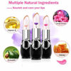 Picture of SuperThinker Crystal Jelly Flower Lipstick - Moisturizer Clear Lip Gloss Balm Color Changing with Temperature Mood Lipstick include Benefit Vitamin - Pack of 6 (black)