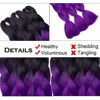 Picture of Benehair Jumbo Braiding Hair 24 inch Jumbo Braid Hair Extensions Ombre Black to Purple Jumbo Box Braids Crochet Hair Long for Women Kids DIY High Temperature Synthetic Fiber 3 Bundles