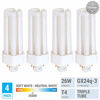 Picture of (Pack of 4) 26 Watt Triple Tube - GX24Q-3 (4 Pin) Base -3500K White - CFL Light Bulb - Replaces Sylvania 20881 CF26DT/E/IN/835 - Philips 268243 PL-T 26W/35/4P/ALTO - GE 97616 F26TBX/835/A/ECO