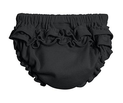 Picture of City Threads Baby Girls' Ruffled Diaper Covers Bloomers Soft Cotton Fashionable Cute SPD sensory Sensity Clothing Black, Newborn