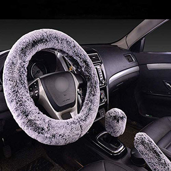 3pcs/set Universal Steering Wheel Cover for Car Fluffy Warm Plush
