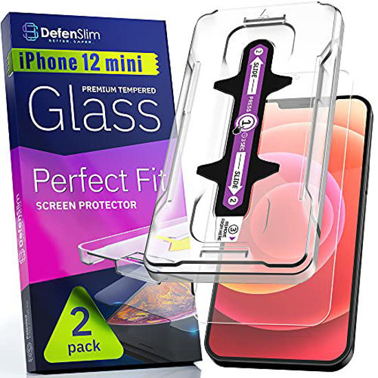 Picture of Defenslim iPhone 12 mini Screen Protector [2-Pack] with Easy Auto-Align Install Kit - Tempered Glass for iPhone 12 mini (5,4") - New Glass with Your Next Phone