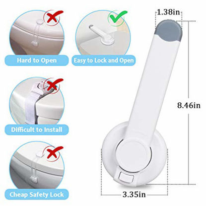 Picture of Toilet Seat Lock Child Safety, Toilet Bowl Locks Prevent Opening Toilet Cover, Universal Fit for Standard Flush Toilet, Easy to Install Petproof Toilet Lock,2 Pack