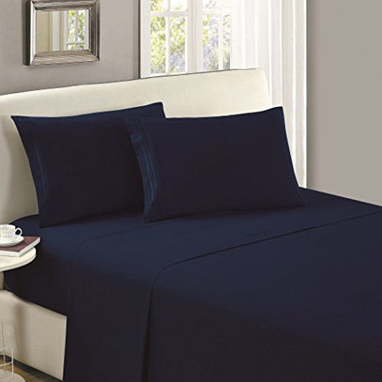 Picture of Mellanni Twin Flat Sheet - Hotel Luxury 1800 Bedding Cooling Top Sheet - Softest Sheets - Wrinkle, Fade, Stain Resistant - 1 Twin Flat Sheet Only (Twin, Royal Blue)