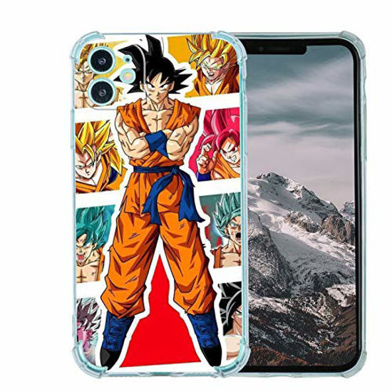 Picture of versing Anime Dragon Ball iPhone 11 Case,Japan Anime Cartoon Dragon Ball Cute iPhone Case for Boys Men Girls,Super Son Goku Cartoon Design Japanese Style Soft TPU Clear Case for iPhone 11