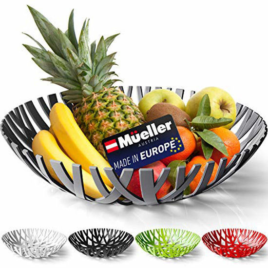 Picture of Mueller Fruit Basket, Decorative Fruit Bowl, Fruit and Vegetables Holder for Counters, Kitchen, Countertop, Home Decor, European Made, Gray