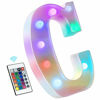 Picture of Colorful LED Marquee Letter Lights Light Up 16 Colors Changing Letter Sign Remote Control Multicolor 26 Alphabet Letter Lamp for Wall Wedding Birthday Party Christmas Decoration(RGB Letter C)