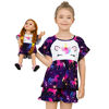 Picture of Matching Girl & Doll Pajamas Unicorn Outfit Clothes for Girls and 18" Dolls Pajama Sets, Dark Purple, 9-10 Years