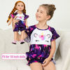 Picture of Matching Girl & Doll Pajamas Unicorn Outfit Clothes for Girls and 18" Dolls Pajama Sets, Dark Purple, 9-10 Years