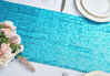 Picture of Hahuho 2PCS 12x108 Inch Sequin Table Runner Turquoise Glitter Table Runner for Party, Wedding, Bridal Baby Shower, Event Decorations2PCS, 12x108 Inch, Turquoise