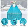 Picture of Hahuho 2PCS 12x108 Inch Sequin Table Runner Turquoise Glitter Table Runner for Party, Wedding, Bridal Baby Shower, Event Decorations2PCS, 12x108 Inch, Turquoise