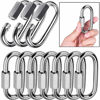 Picture of Quick Link, Lsquirrel 304 Stainless Steel D Shape Locking Carabiner Heavy Duty Repair Link Pets Keychain for Outdoor Traveling Equipment M4 M6 M8 Capacity 200lb 600lb 1200lb (M6 10pack)