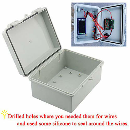 Picture of Sunnyglade ABS Plastic Dustproof Waterproof IP65 Junction Box Universal Durable Electrical Project Enclosure With Lock (3.9"x7.9"x2.8")