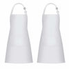 Picture of Jubatus 2 Pack Bib Aprons with 2 Pockets Cooking Chef Kitchen Apron for Women Men, White