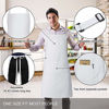 Picture of Jubatus 2 Pack Bib Aprons with 2 Pockets Cooking Chef Kitchen Apron for Women Men, White