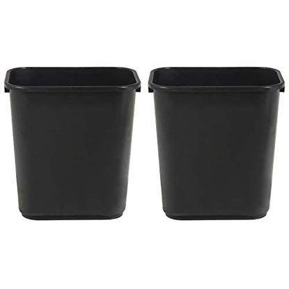 Picture of AmazonCommercial 3 Gallon Commercial Office Wastebasket, Black, 2-Pack