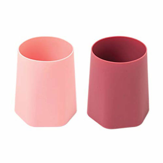 Picture of Tiny Twinkle Silicone Training Cup 2 Pack for Baby and Toddler - 100% Silicone - BPA Free - Dishwasher Safe - Open Cup for Independent Drinking (Pink)