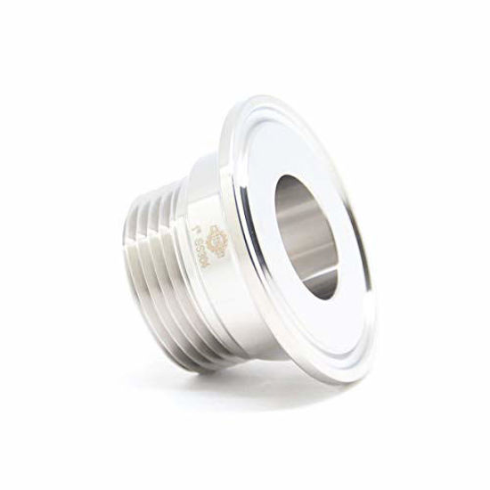 Picture of QiiMii 1" Stainless Steel 304 Sanitary NPT Male Thread x 1.5" Tri Clamp Adapter